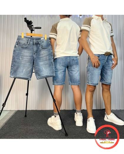 Quần jeans short xanh cào 2937