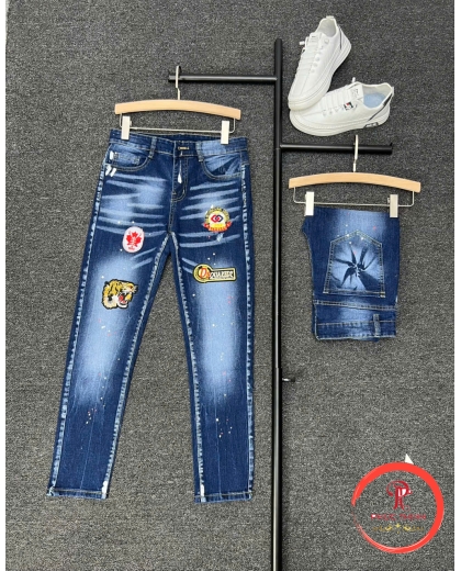  Quần jeans xanh logo 157